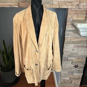 Ralph Lauren Dry Goods Supply Western Suede Coat Butter Soft Slouchy Fall Tan 3X